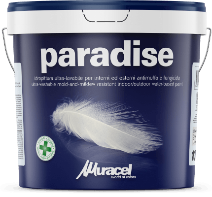 Paradise lucido - Idropittura lucida ultra-lavabile, antimuffa, conforme al sistema HACCP, idonea all’uso in ambienti alimentari, per interni ed esterni