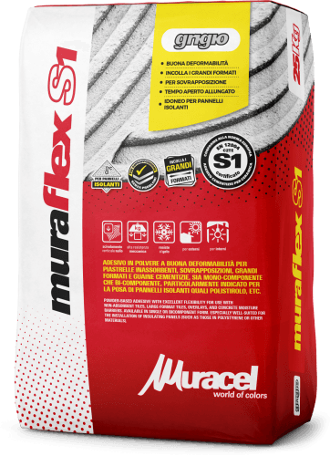 Muraflex S1 rapid - Adesivo in polvere per piastrelle inassorbenti e pannelli isolanti, a scivolamento verticale nullo e a presa rapida